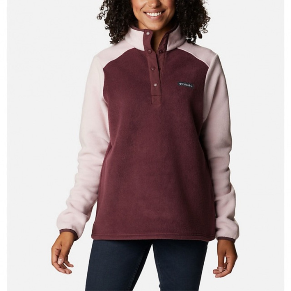Columbia Mount Cannon Fleece 1/2 Snap Pullover - Pink and Berry